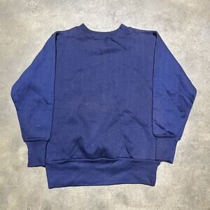NOS Vintage 60s Navy Blank Cotton Kids Sweatshirt